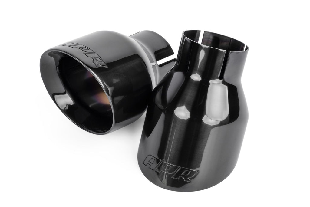 APR - APR DOUBLE WALLED SLASH CUT 4" TIPS BLACK POLISHED - TPK0003 - German Performance