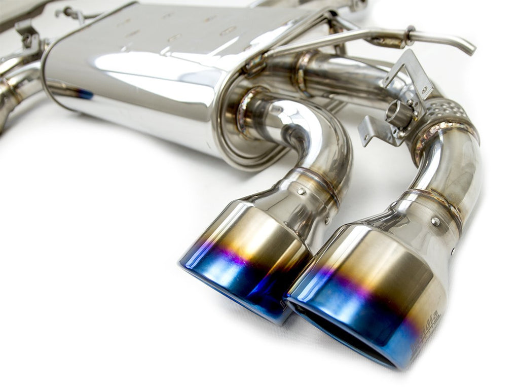 Invidia - Invidia Q300 VW MK7.5R Valved Catback Exhaust w/Round Ti Rolled Tips - CB-HS17GFR753V4RT - German Performance